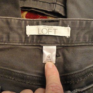 Ann Taylor Loft size 14 green faux cargo pants